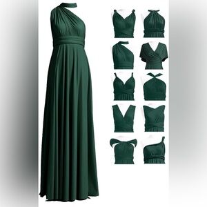 Infinity Multi-Way Dress with Bandeau, Bridesmaid or Maternity, One Size, Green
